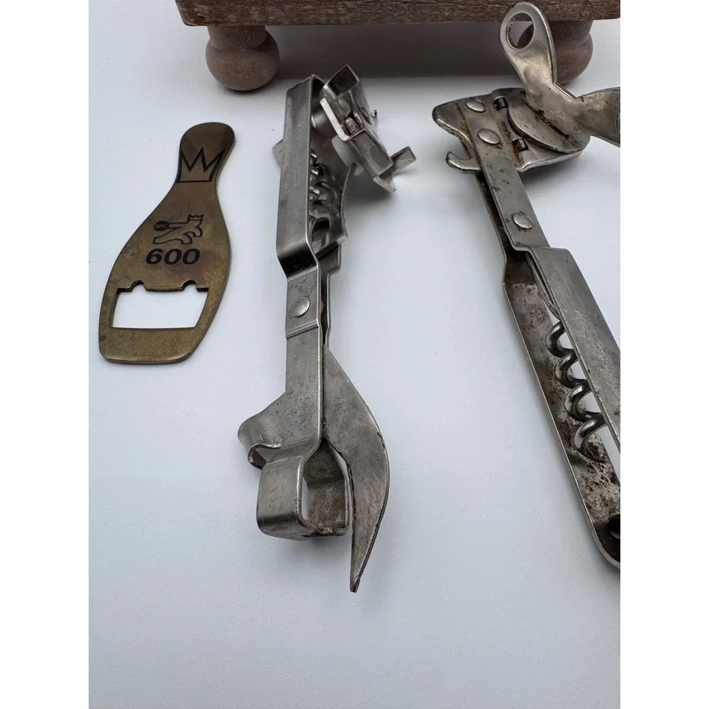 Vintage Bottle Opener Lot Coors Coca-Cola Vaughan Multi-Tool Corkscrew Brass 6pc